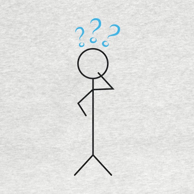 Stick figure with question marks by sigdesign